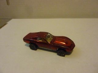 Vintage Hot Wheels Redline 1968 Custom Corvette Metallic Red Mattel Good Shape
