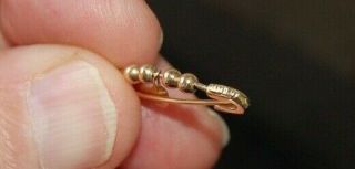 VINTAGE 14K GOLD SAFETY PIN_w/ 14K GOLD BEADS & w/ 14K GOLD HEART_All Stamped 5