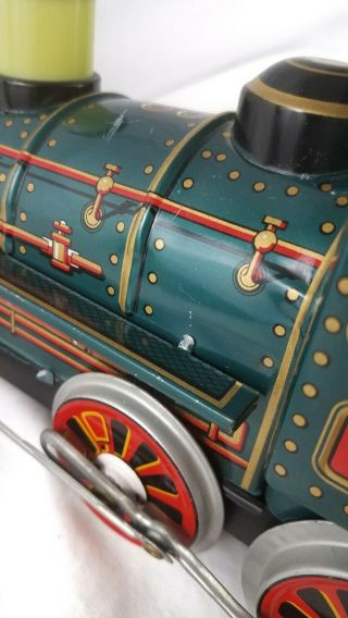 Vintage 1960 ' s Modern Toys Tin Toy Train Locomotive Japan Battery Operated 7