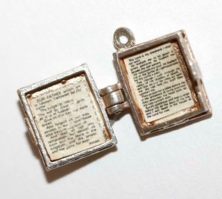 Opening Nuvo Holy Bible With Prayers Sterling Silver Vintage Charm With Gift Box