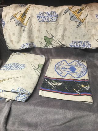 Star Wars 3 Piece Twin Bed Set Cotton Sheets & Pillowcase Vintage