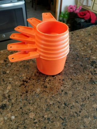 Vintage Orange Tupperware Measuring Cups