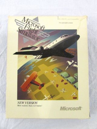 Vintage Microsoft Flight Simulator For Ibm Pc - 5 - 1/4 " Disks,  Version 4.  0,  1989