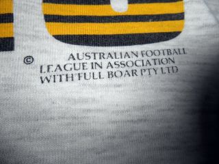 Vintage Grey Cotton 1990s Official AFL Approved Richmond Tigers T - shirt Large 4