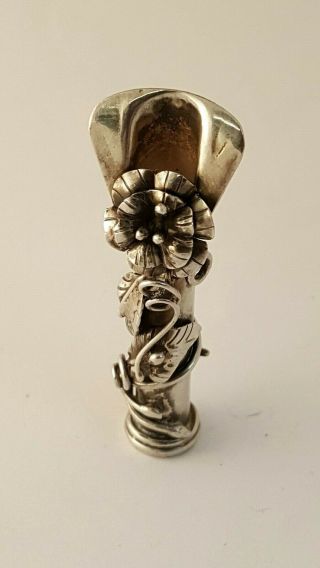 Sterling Silver Tiny Lapel Flower Vase Pin Brooch Vintage