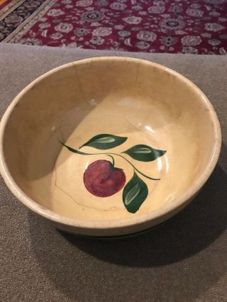 Vintage Watt Pottery Bowl 73 / 3 - Leaf Apple Bowl,  Usa Oven Ware Salad Bowl (jl)