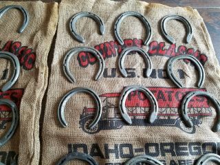 30 Horse shoes And 2 Vintage Burlapsack Crafts 2