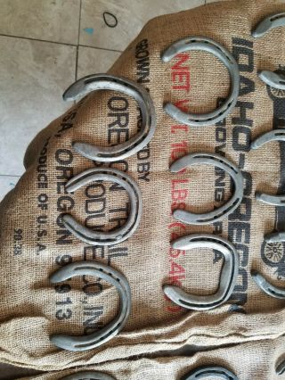 30 Horse shoes And 2 Vintage Burlapsack Crafts 4