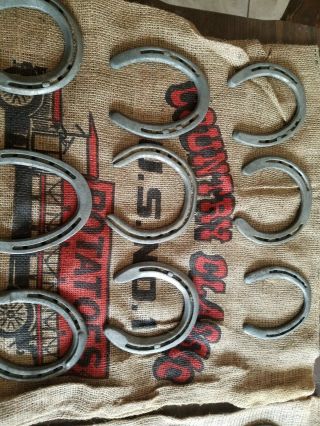 30 Horse shoes And 2 Vintage Burlapsack Crafts 5
