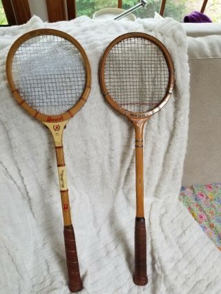 Vintage Wooden Squash Racquets Bancroft & Moody Magna - Nr