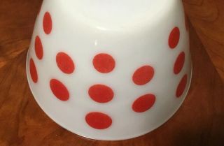 Vintage Fire King Large Bowl,  Red Dots, 4