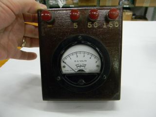 Vintage Triplett 321 - T Analog Dc Volt Meter 0 - 5 0 - 50 0 - 500 M3