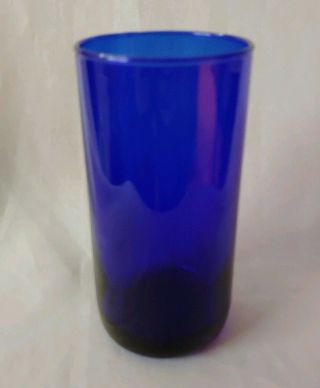 Set Of 5 Vintage Libbey Metropolitan Cobalt Blue Glass Cooler Tumblers