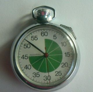 Vintage Ingersoll Pocket Watch Football Referee Timer Stopwatch