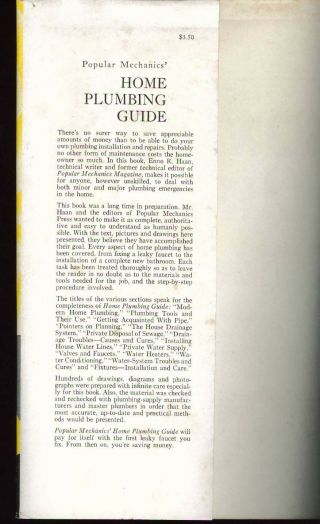 Home Plumbing Guide - Popular Mechanics (1957 Vintage Hardcover) 3