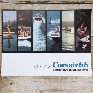 Vintage Chris Craft Boat Dealer Sales Brochure Corsair 1966 Boating Transdrive