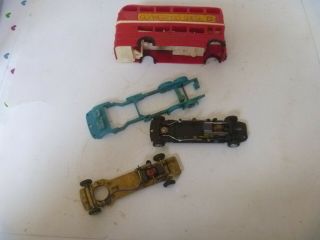Vintage Triang Minic Motorways Slot Cars Body Shells Chassis Bus And Lorry