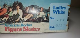 Figure Ice Skates Ladies Style 522 Ladies Size 7 Vintage American Rocket White