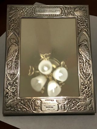 Vintage Sterling Silver Cartier Lebkuecher & Co.  Baby Birth Record Picture Frame
