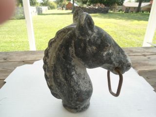 Vintage Cast Iron Horse Head Hitching Post Top 8 3/4 