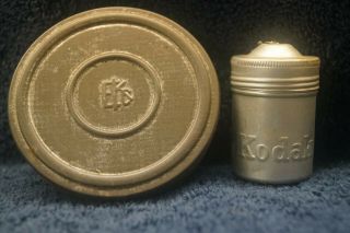 Vintage Film Canisters - One 8 Mm Movie Film Canister & One 35mm Film Canist - 0629