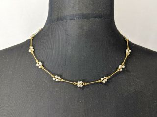Vintage Faux Pearls Necklace Choker Jewellery By Napier