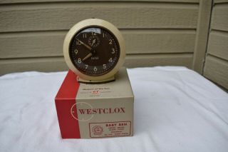 1949 - 1956 Vintage Westclox Baby Ben Alarm Clock Wind - Up Box