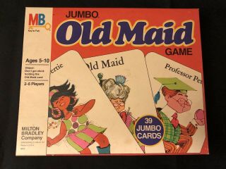 Vintage 1968/1978 Jumbo Red Box Old Maid Game Card Set Milton Bradley 4875