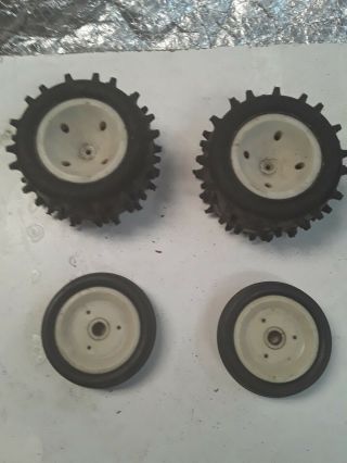 Team Associated Wheels White Vintage 3 Piece Rc10 And Tires 1 Wheel Bad See Pic