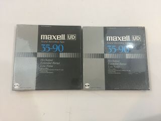 Two Maxell Ud 35 - 90 Reel To Reel Tapes 7 Inch Reels And Boxes -