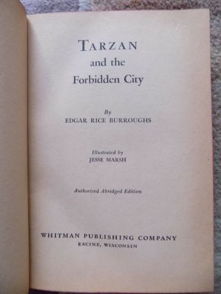 TARZAN and the Forbidden City,  Edgar Rice Burroughs,  1952,  Whitman,  Hardcover DJ 5