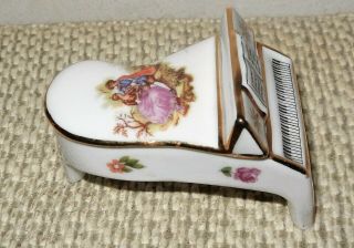 Vintage Limoges France Porcelain Miniature Mini Piano Trinket Box Fragonard