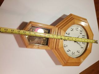 Vintage Daniel Dakota Quartz Westminster Chime Oak Wood Regulator Clock - 7
