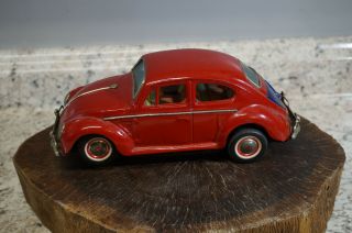 Vtg Volkswagen Vw Beetle Tin Japan Bug Toy Car Great 9 1/2 " Long