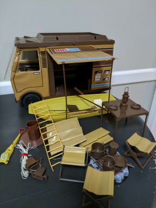 Vintage Mattel Big Jim Sports Camper With Camping Accessories (1971)