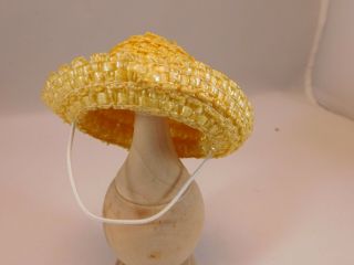 Vntg Yellow Horsehair Straw Doll Hat For Ginny,  Muffie Alexander - Kins