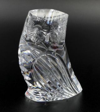 Vintage Collectible Waterford Crystal Owl Paperweight 3.  5 " Tall Signed Nr 6031