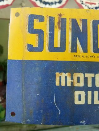 VINTAGE SUNOCO MOTOR OIL TIN SIGN 1937 SUN OIL COMPANY 3
