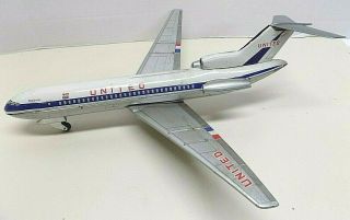 Vintage United Airlines Boeing 727 - Alps Japan Tin Litho Friction Jet Airplane