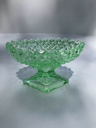 Vintage Green Elegant Depression Glass Westmoreland English Hobnail Open Salt