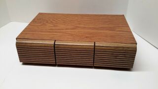 Vintage 3 Drawer 36 Audio Cassette Tape Storage Holder Organizer Faux Wood