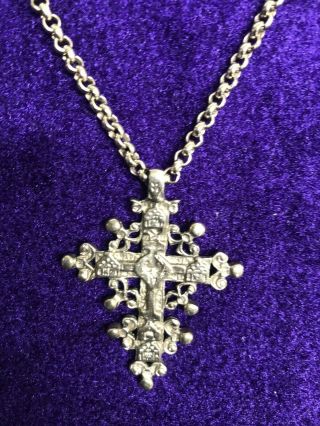 Vintage Cleo Byzantine Cross Pendant Necklace Metropolitan Museum Of Art 1992