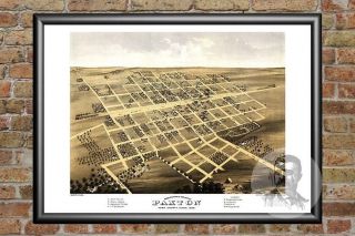 Old Map Of Paxton,  Il From 1869 - Vintage Illinois Art,  Historic Decor