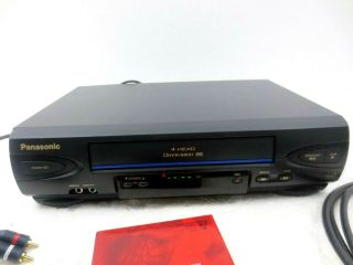 Panasonic PV - V4022 4 Head VHS VCR Player,  TAPE,  AV CABLE,  COAXIAL 5