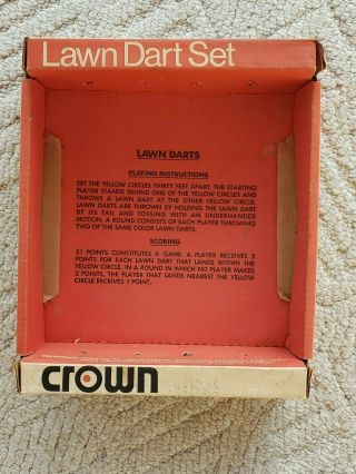 Vintage Crown Lawn Jarts 005 Box Only,  With