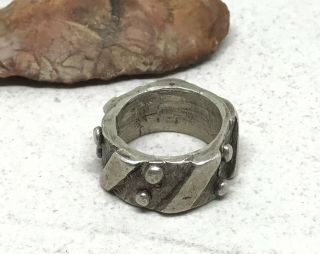 Vintage Heavy Old Sterling Silver Chunky Men’s Biker Band Ring 16.  3g (sz 8.  25)