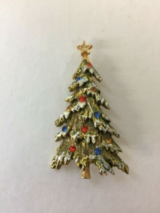 Vintage Brooch/pin Christmas Tree Signed By Art