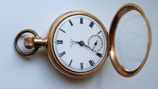 Vintage Elgin U.  S.  A.  55mm Gold Tone Hinged Pocket Watch For Spares Or Repairs