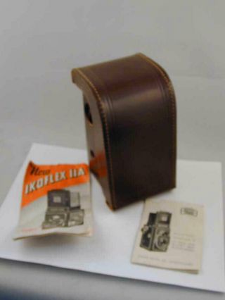 Ikoflex Tlr Leather Camera Case With Ikoflex Tlr Instruction Booklets