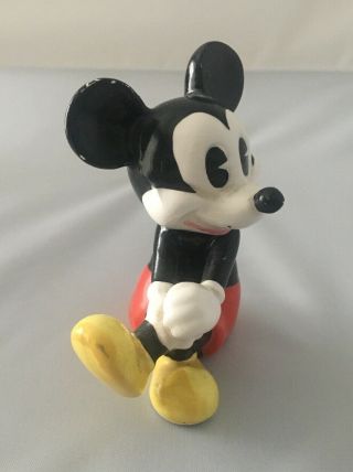 Vintage Walt Disney Productions Mickey Mouse Sitting Porcelain Figurine Japan 2